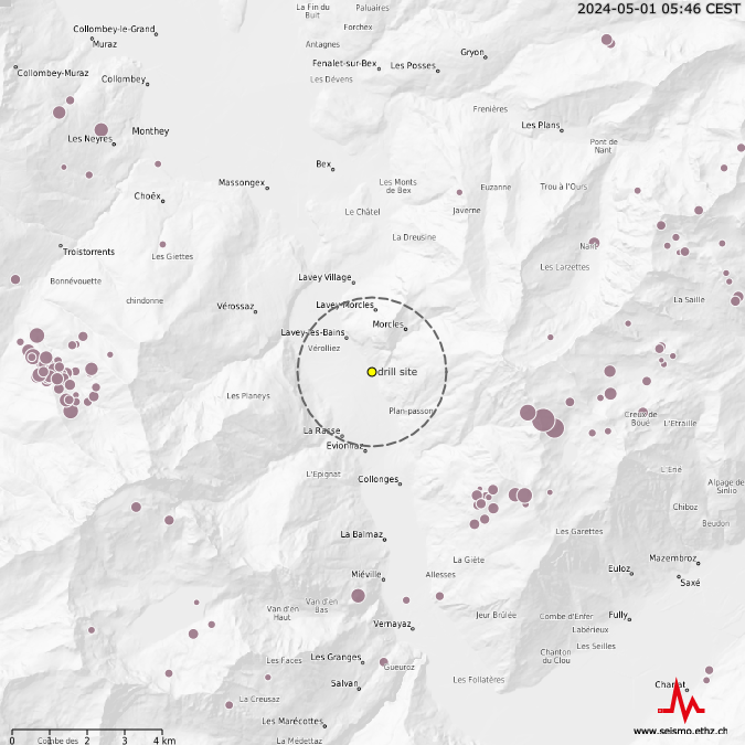 Erdbeben bei Lavey-les-bains seit 2018