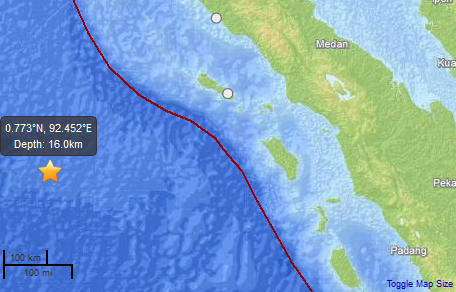 Erdbeben nahe Sumatra
