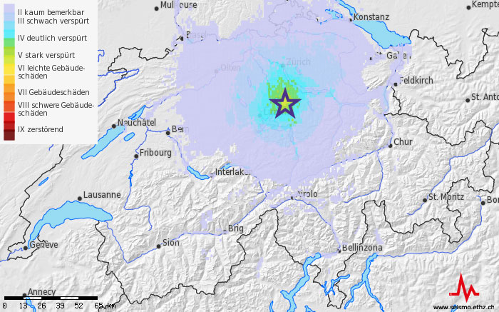 Tremblement de terre près de Zoug 