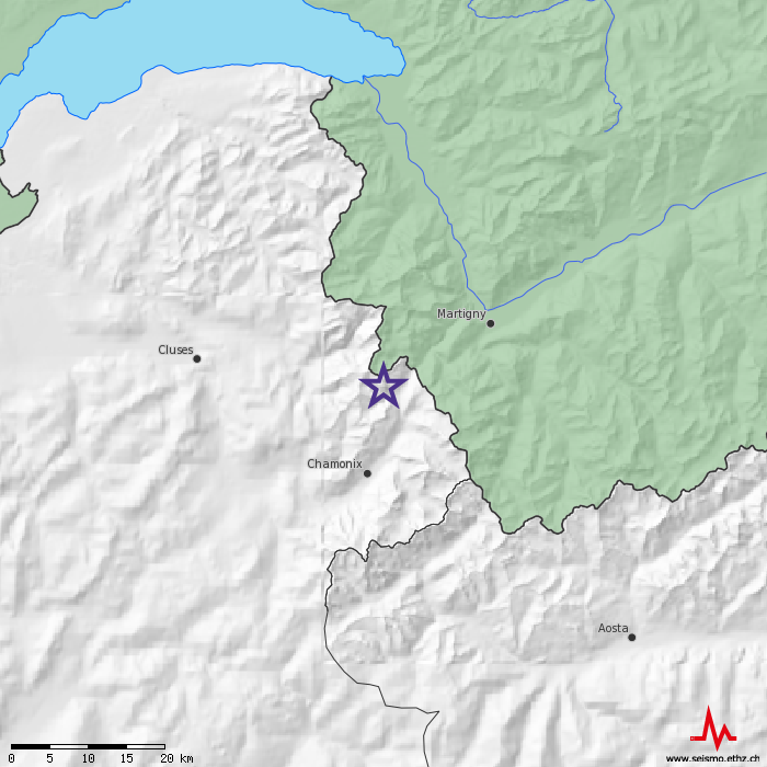 Leichtes Erdbeben zwischen Martigny und Chamonix