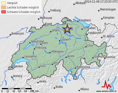 Earthquake near Volketswil