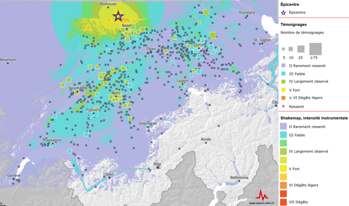 Séisme de magnitude 4.7 en Alsace, clairement ressenti dans une grande partie de la Suisse