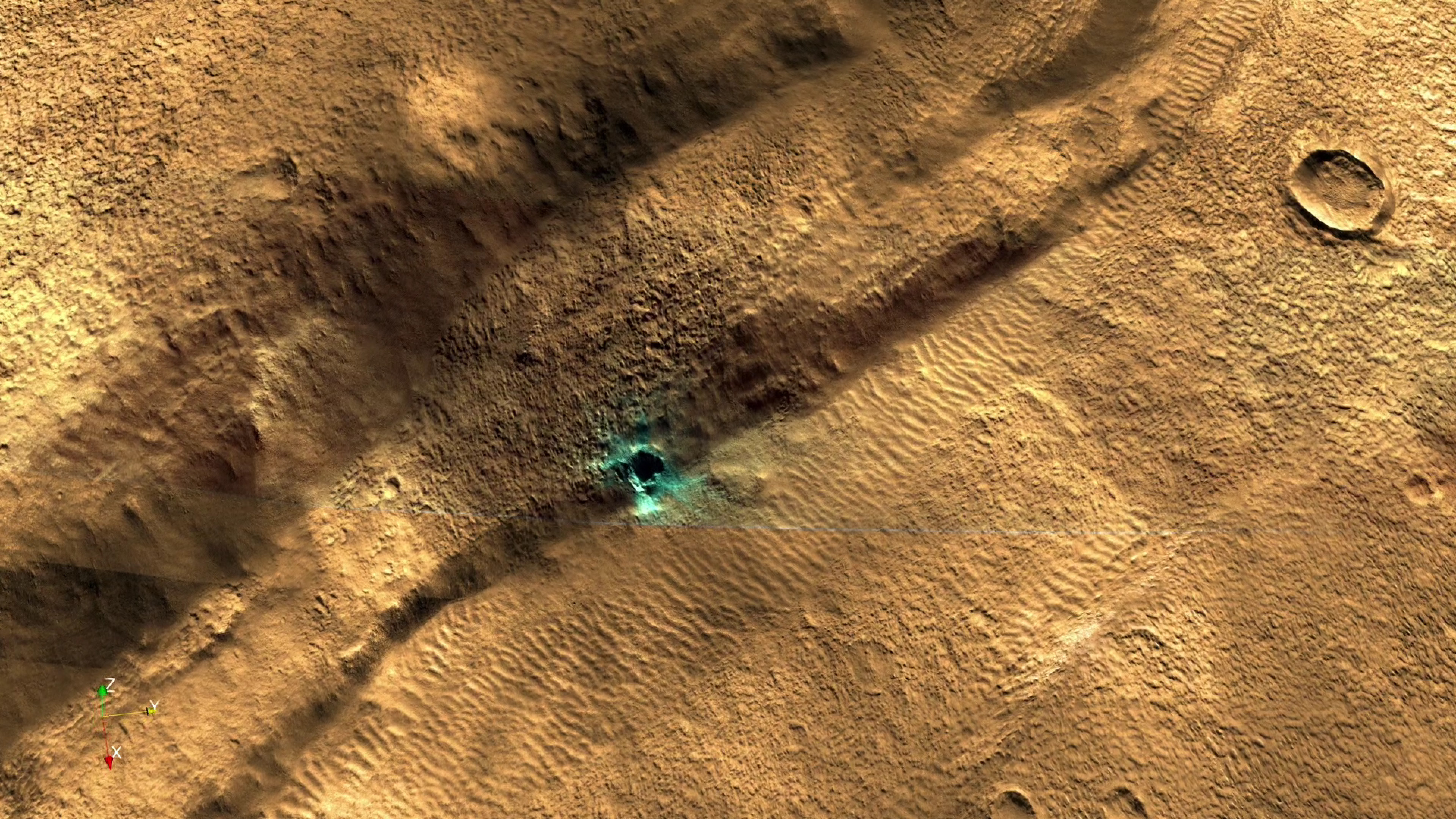 Image pour Des impacts de météorites sur Mars enregistrés pour la première fois par sismomètre