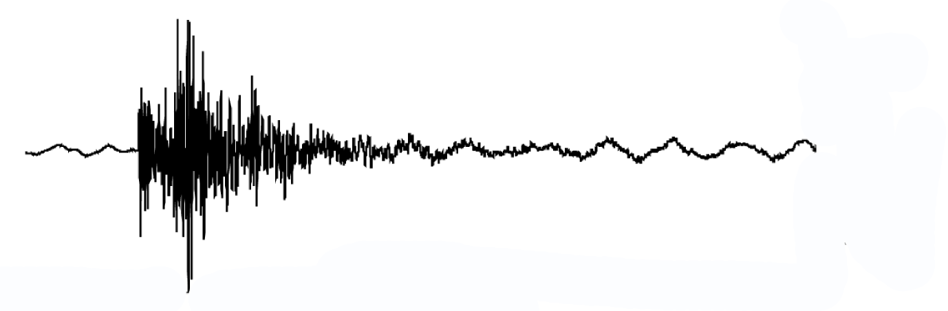 Seismogramm eines induzierten Erdbebens