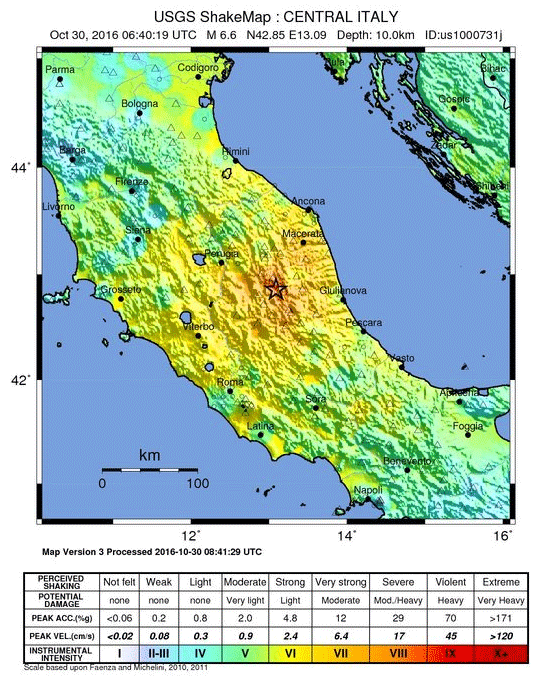 Serie von starken Beben in Zentralitalien