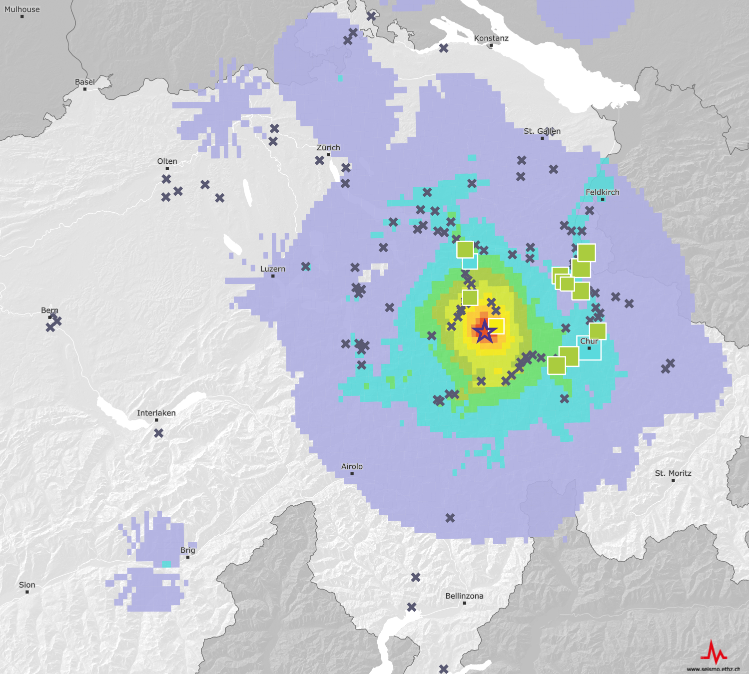 Plusieurs tremblements de terre ressentis près d'Elm (GL)