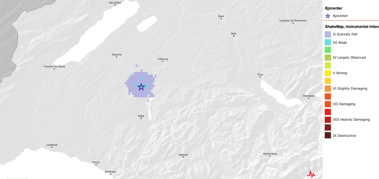 Erdbeben bei Rossens (FR)