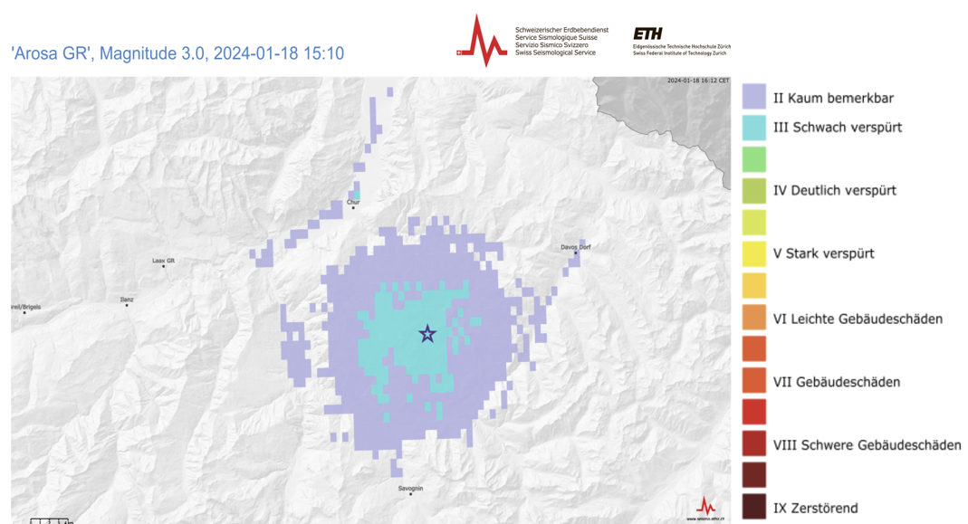 Kleine Erdbeben zwischen Arosa und Lenzerheide
