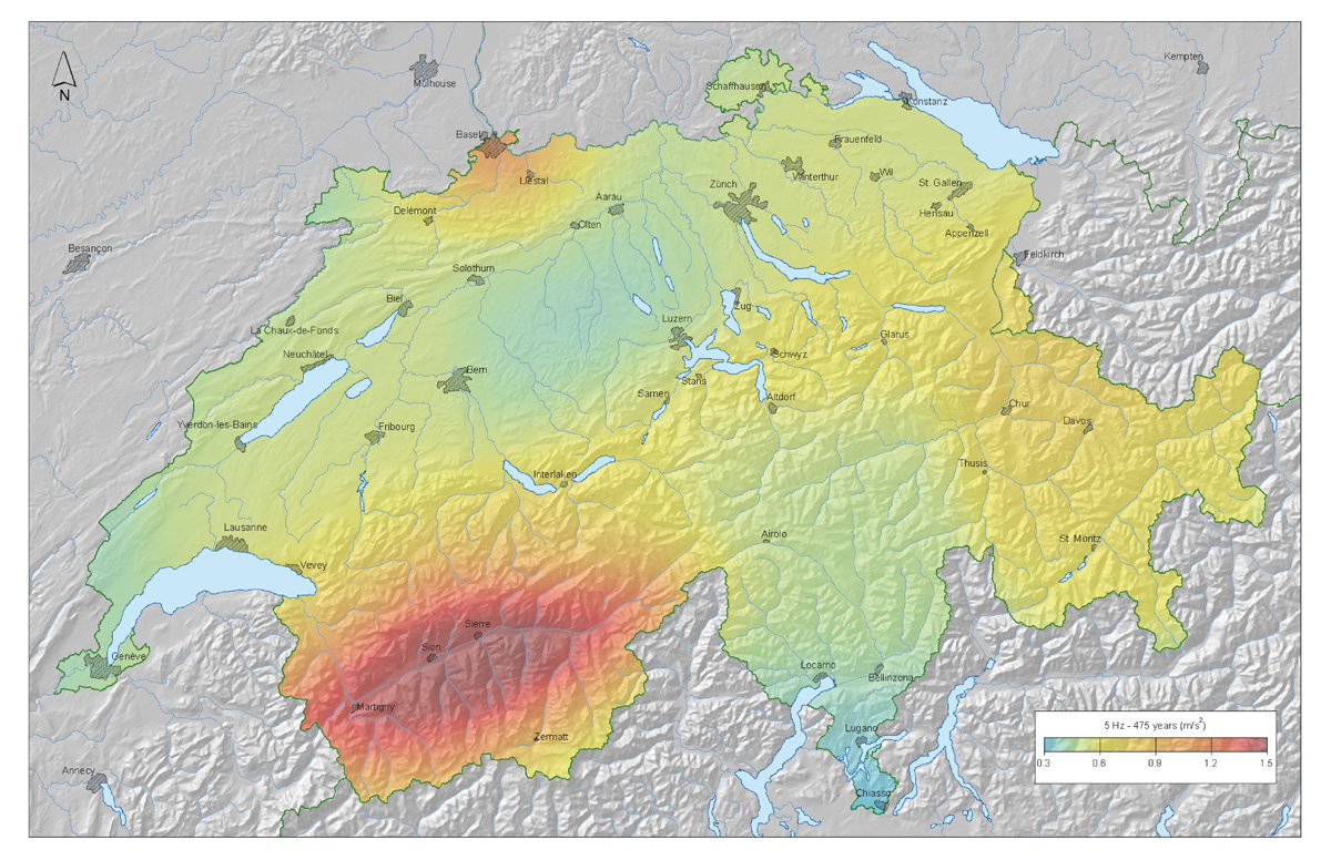 Aléa sismique Suisse 2004 2