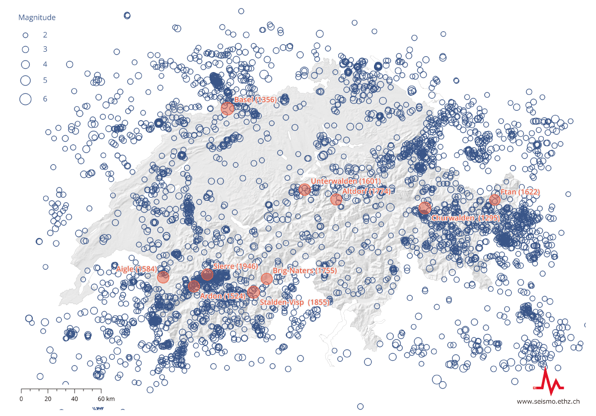 Image pour Les dix tremblements de terre les plus puissants en Suisse